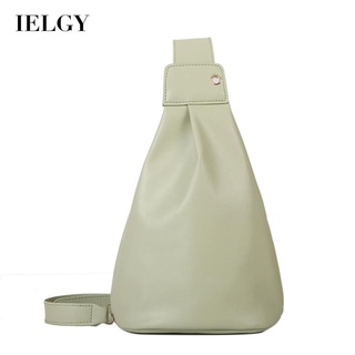 Ielgy กระเป๋าสะพายข้าง สีพื้น สไตล์สตรีท สําหรับผู้หญิง