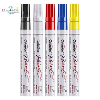 ปากกามาร์กเกอร์ - ปากกามาร์กเกอร์สีน้ํามันถาวร 5 สี, ปลายกลาง, มาร์กเกอร์แห้งเร็วและกันน้ํา