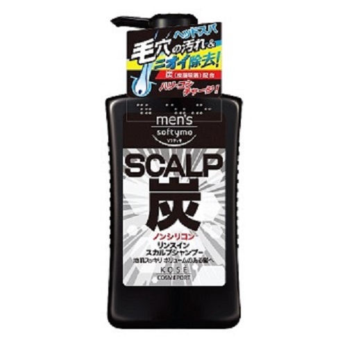 MEN'S SOFTYMO CHARCOL SCALP 2 IN 1 SHAMPOO 550 ML / แชมพูผสมครีมนวด พร้อมบำรุงหนังศรีษะได้ในขั้นตอนเดียว สูตรชาร์โคล