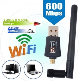 WIFI IEEE 802.11ac Dual Band USB Adapter 600Mbps (2.4GHz+5GHz)