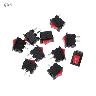 [Qxx] 10 ชิ้น 2 Pin 10X15 มม. Spst On / Off สวิทช์โยกสําหรับเรือ 3A Ac 250V