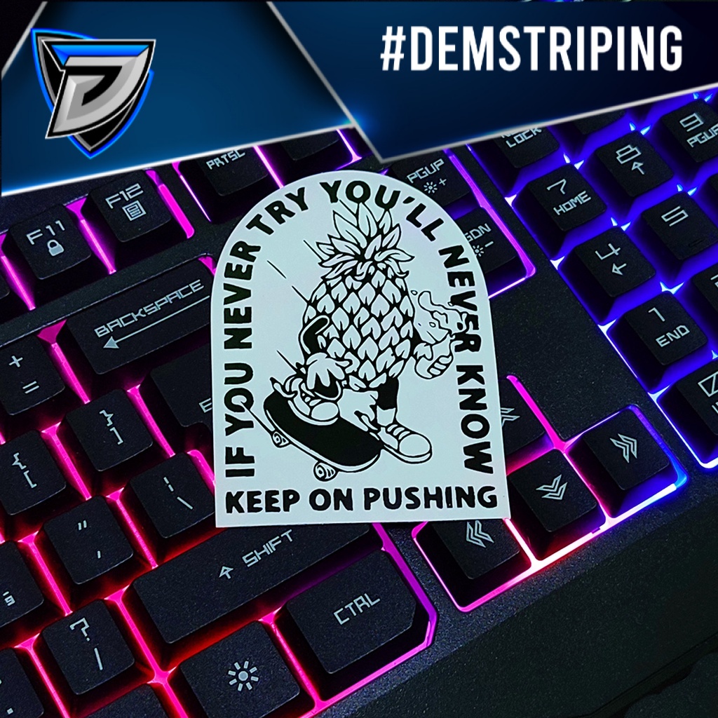 AESTTHETIC PINEAPPLE SKATE SERIES STICKER - JOURNAL MOTORCYCLE TUMBLR STICKER