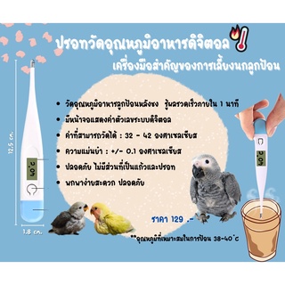 ปรอทวัดอุณหภูมิอาหารดิจิตอล เครื่องมือสำคัญของการเลี้ยงนกลูกป้อน