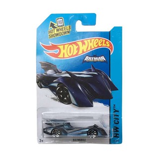 HotWheels Diecast รถโมเดลรถเหล็ก  BATMAN Batmobile DC Comics สี น้ำเงิน ดำ ปี 2014