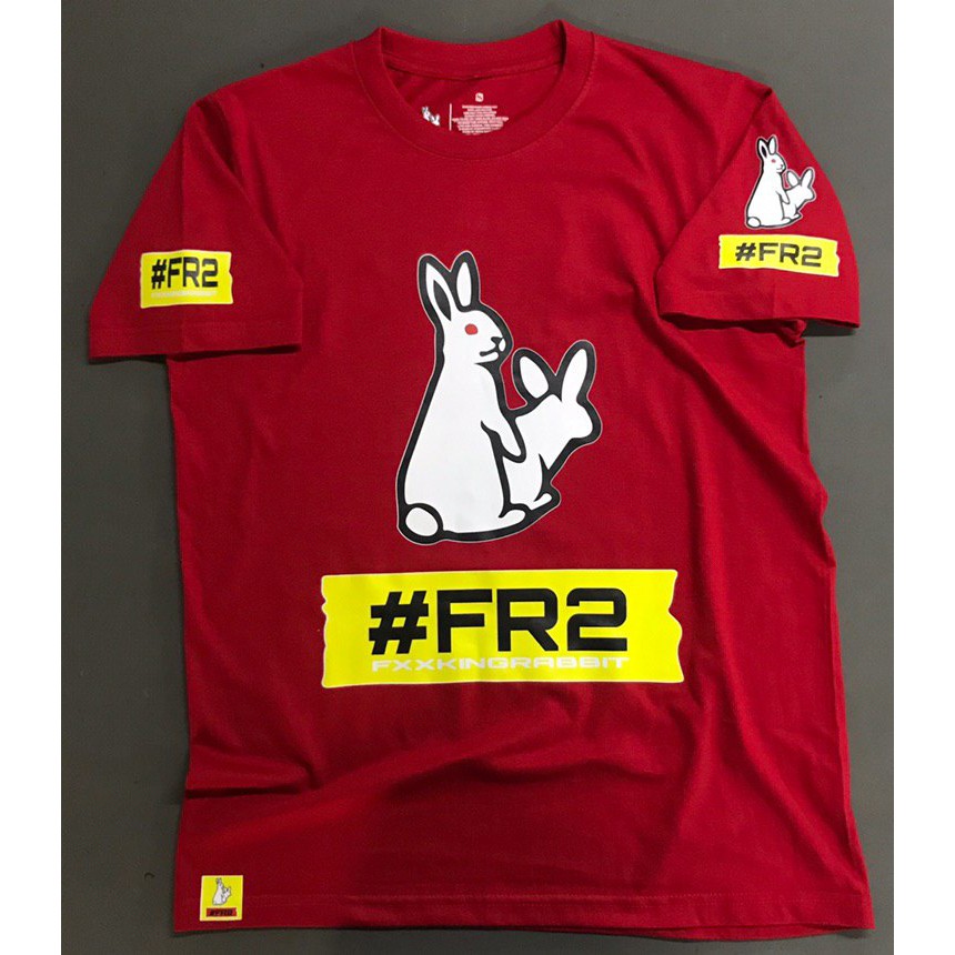เสื้อยืด พิมพ์ลายกระต่าย Fxxking FR2 สไตล์ญี่ปุ่น