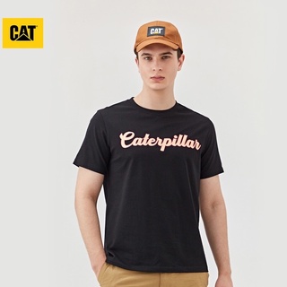 Cat/ เสื้อยืดคอกลม แขนสั้น ผ้าฝ้าย แบบนิ่ม พิมพ์ลายโลโก้ สําหรับผู้ชาย