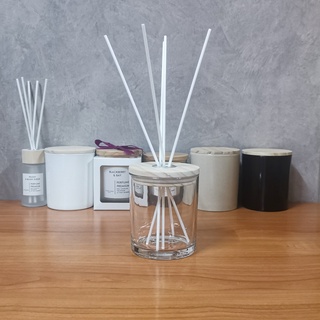 Diffuser Jar แก้วก้านไม้กระจายกลิ่น แก้วเปล่าทรงกลมใส พร้อมฝา ขนาด 220 ml.