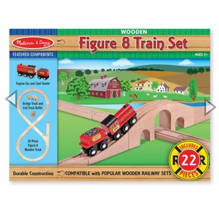 Melissa &amp; Doug รุ่น 703 Figure 8 Train Set ชุดต่อรางรถไฟ ส่งเสริมการเล่นแบบเสริมกล้ามเนื้อ ของเล่นเด็ก