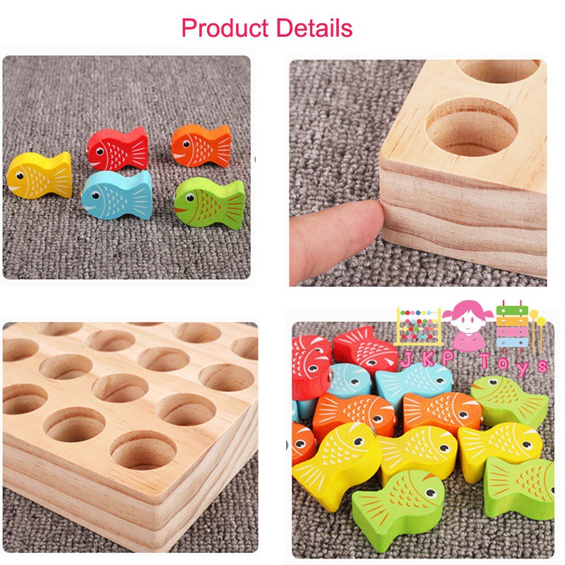 มีโค้ดลดเพิ่ม !! ของเล่นไม้เสริมพัฒนากาาร ตกปลา(เเม่เหล็ก)+ จับคู่ตัวเลข 1-15