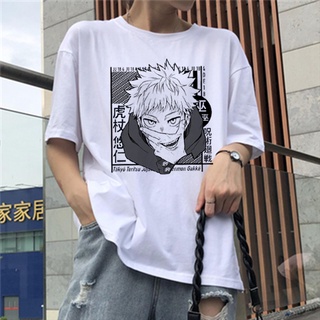 เสื้อยืดแขนสั้นลําลอง พิมพ์ลายการ์ตูนอนิเมะ Jujutsu Kaisen สุดเท่ สําหรับผู้หญิง และผู้ชาย 2022