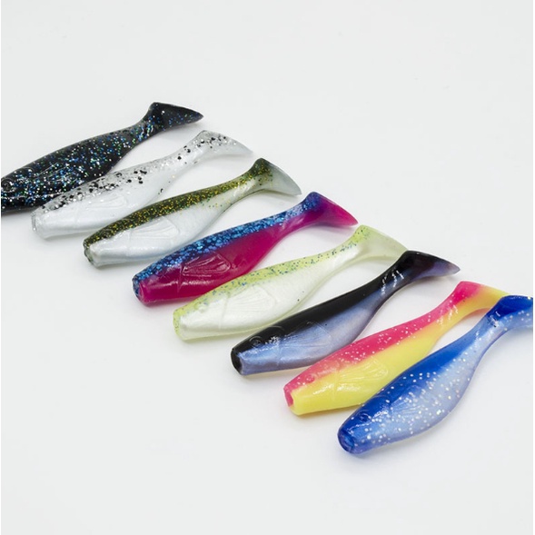 (ส่งเร็ว)เหยื่อปลายางทรง Bass pro ขนาด 6 ซม. น้ำหนัก 3 กรัม นุ่ม เหนียว หนึบ ราคาเร้าๆ ขายเป็นตัว น้าเบิ้มจัดให้