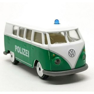 รถเหล็กมาจอเร็ต Majorette Volkswagen T1 Polizei สีขาว/เขียว ขนาด 1/64 ยาว 8 cm มือสอง #001