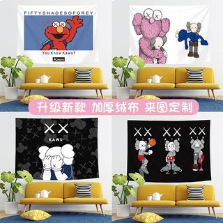 พรม แบรนด์ไทด์ kaws เซซามีสตรีท พื้นหลัง ผ้า อิน ผ้าแขวน ห้องนอน ครอบคลุมผนัง เครื่องประดับ ภาพวาดตกแต่ง ข้างเตียง