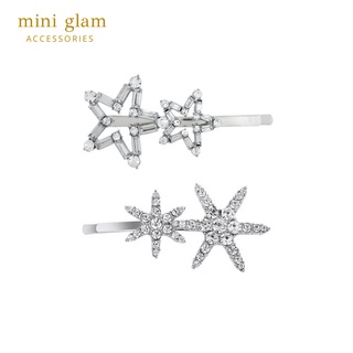 Miniglam Cosmic Stars Bling Hair Clip Set เซ็ตกิ๊บติดผมคริสตัลหมู่ดาวสีเงิน