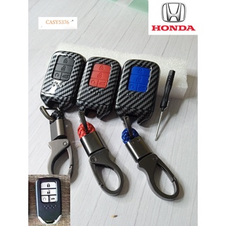 พร้อมส่ง เคสกุญแจลายเคฟล่า กรอบเคฟล่าใส่กุญแจรถยนต์ HONDA ฮอนด้า รุ่น Civic FC / Accord G9 (Smart Key-4ปุ่มกด)