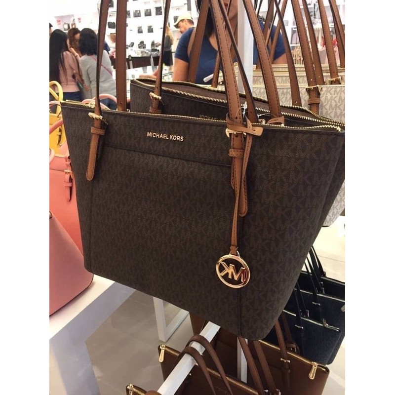 กระเป๋า MK | Michael Kors Ciara Brown Zip Tote Bag