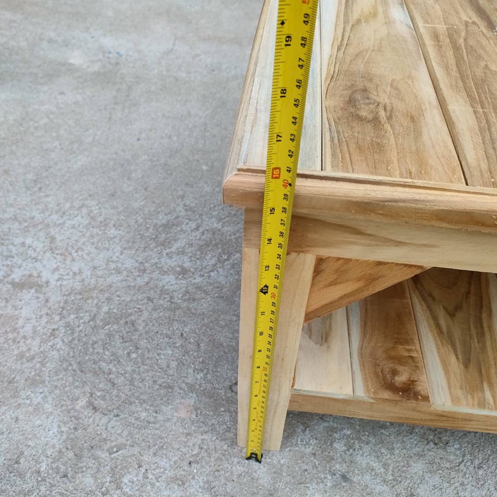 โต๊ะไม้สักยาว2ชั้น ขนาดที่มี50x120x40ซม 50x120x50ซม 40x120x40ซม 2ชั้น โต๊ะไม้สักอย่างหนา ประกอบสำเร็จ - รูปที่ 6