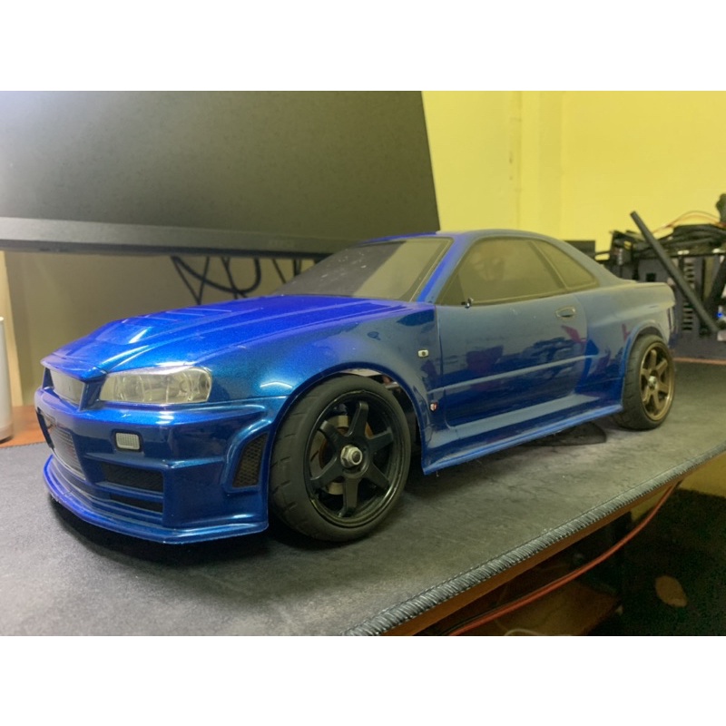 รถบังคับ 1/10 HSP 94123 GTR R34 ทางเรียบ ชุดไฟ Brushless