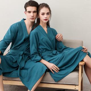 เสื้อคลุมอาบน้ำผ้าขนหนูแบบบางสำหรับคู่รัก Men Women Bath Robe Spring And Autumn Thin Terry Cloth Towel Bathrobe