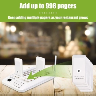 【จัดส่งในท้องถิ่น】Retekess TD157 ระบบเรียกคิว เพจเจอร์เรียกคิว แบบไร้สาย ระบบเรียกคิว เครื่องไร้สาย 1-99 ปุ่มกดระบบสัมผัส สำหรับร้านอาหาร 16 เครื่อง