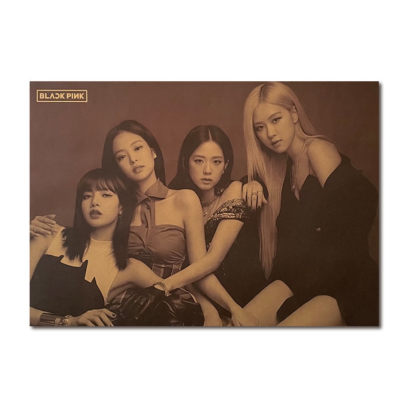 โปสเตอร์กระดาษคราฟท์ลาย Blackpink Nostalgic สําหรับตกแต่งภายในบาร์คาเฟ่