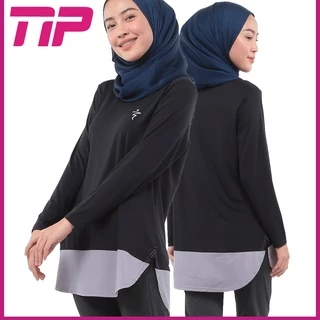 Baju Sukan Ayra Lengan Panjang ตัด Longgar Cepat Kering ผู้หญิงเสื้อกีฬา/เสื้อโยคะแขนยาวหลวมตัด