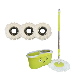 ไม้ม็อบพร้อมถังปั่นรุ่น เบบี้มินิ ไม้ถูพื้น ไม้รีดน้ำ Baby mini mop with spinning bucket