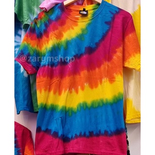 เสื้อมัดย้อม สีสด สีไม่ตก ชาย-หญิง แขนสั้น Rainbow Side @zarymshop