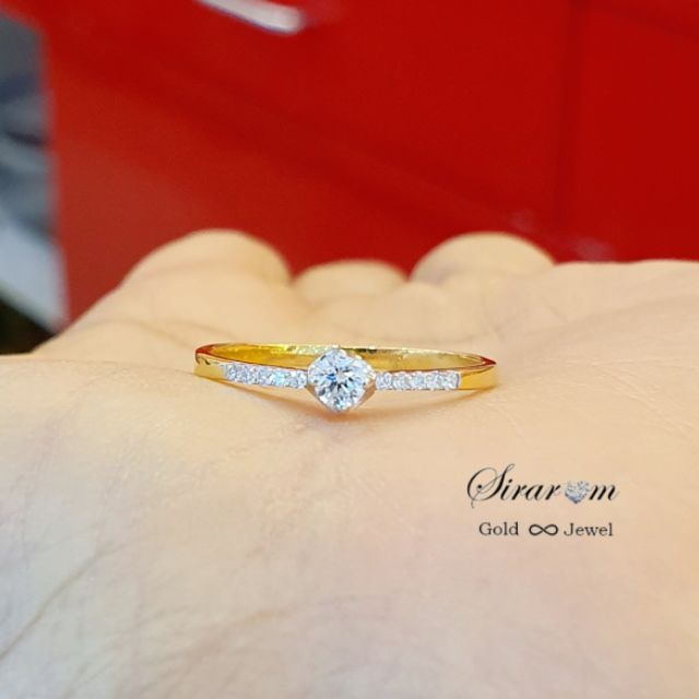 แหวนเพชรแท้ แหวนแต่งงานงานทองแท้90% มีใบรับประกันทางร้านทุกชิ้น