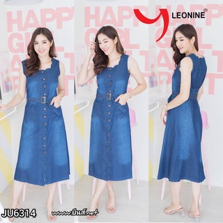 แม๊กซี่เดรสยีนส์ Maxi Dress jeans Leonine JU6314 แซกยีนส์ยาว  เดรสยีนส์ยาว เดรสยีนส์ ชุดยีนส์แฟชั่น ชุดเดรส