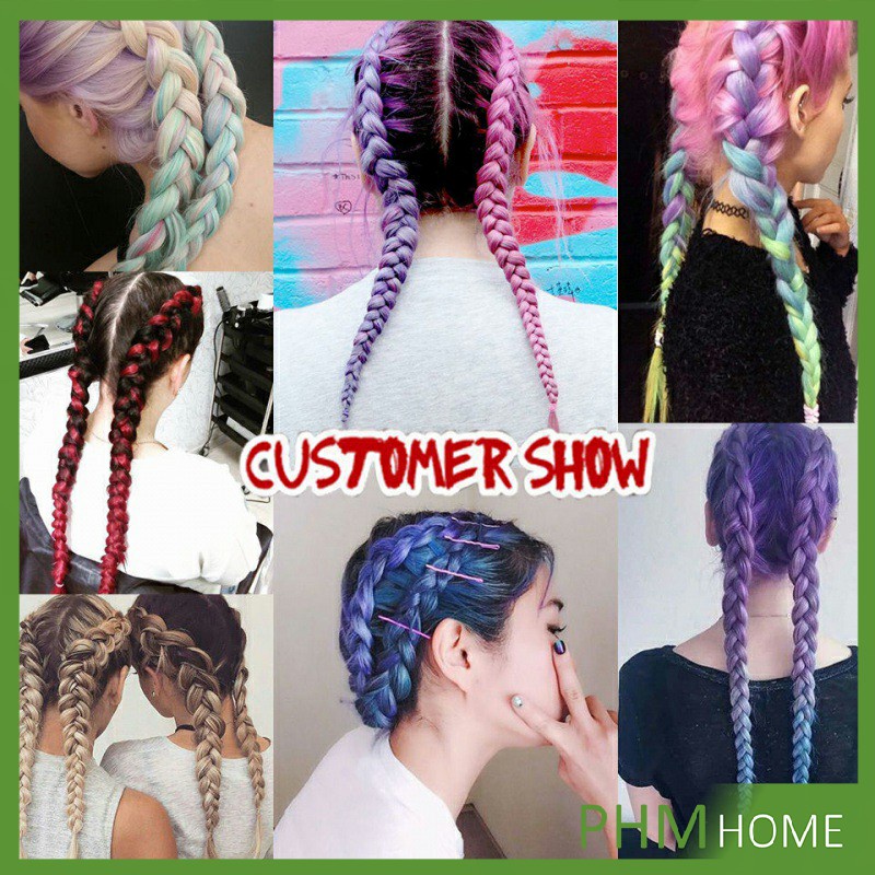 ผมเปีย ไหมถักผม สีทูโทน แอฟริกันเดรดล็อกส์ wig braids