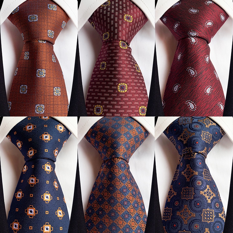 หรูหราผู้ชาย Tie เนคไท 8 ซม. Jacquard ทอลายสก๊อต Checks Paisley Polka Dot งานแต่งงานธุรกิจเนคไท Neckwear