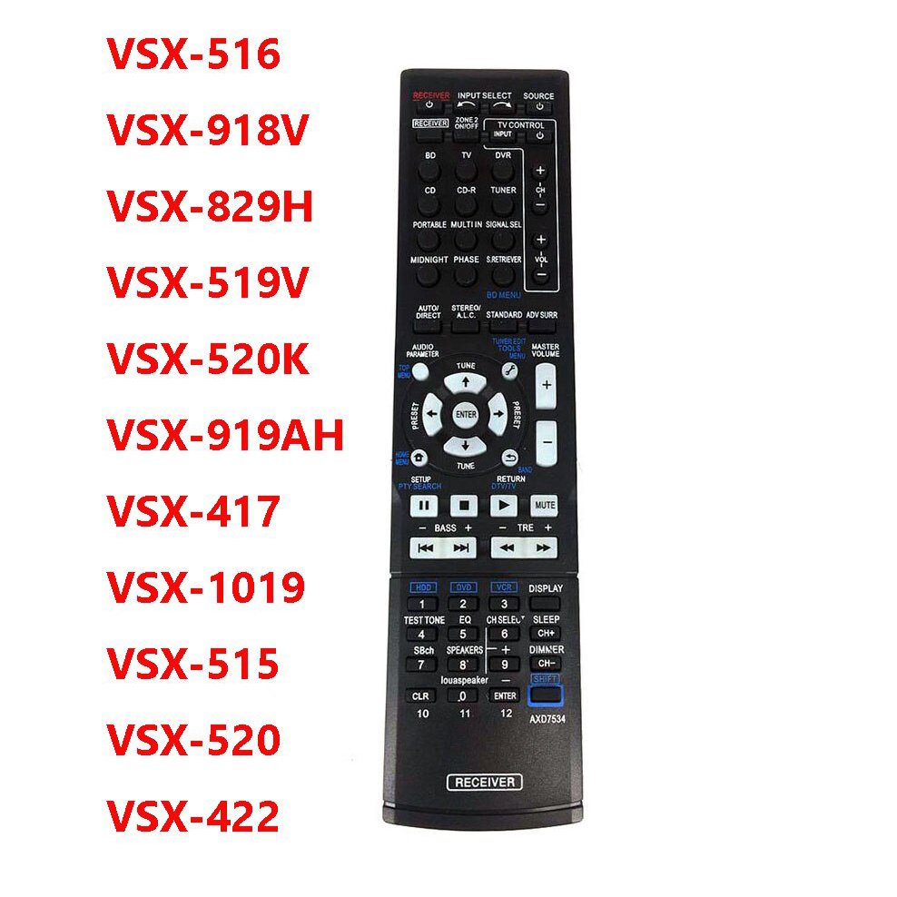 รีโมทคอนโทรลสําหรับ Pioneer AV Receiver รุ่น AXD7534 AXD7568 VSX-516 VSX-918V VSX-829H VSX-519V VSX-520K VSX-417 VSX-515 รองรับโฮมเธียเตอร์