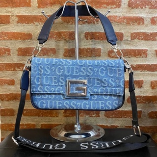 )GUESS Brightside Debossed Logo Shoulder Bag