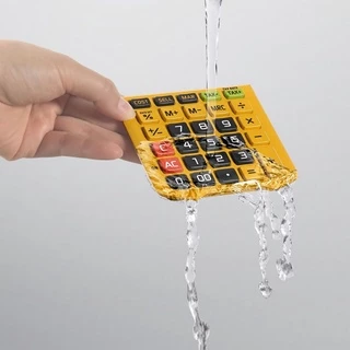 Casio Calculator เครื่องคิดเลข คาสิโอ รุ่น WM-320MT แบบกันน้ำ 12 หลัก สีเหลือง