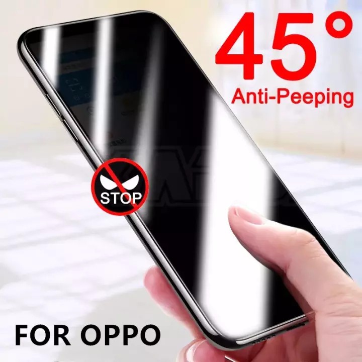 ฟิล์มกระจกนิรภัย ป้องกันการแอบมอง เต็มจอ OPPO A74 / Realme C21 / C25 Tempered Glass Privacy Screen ฟ