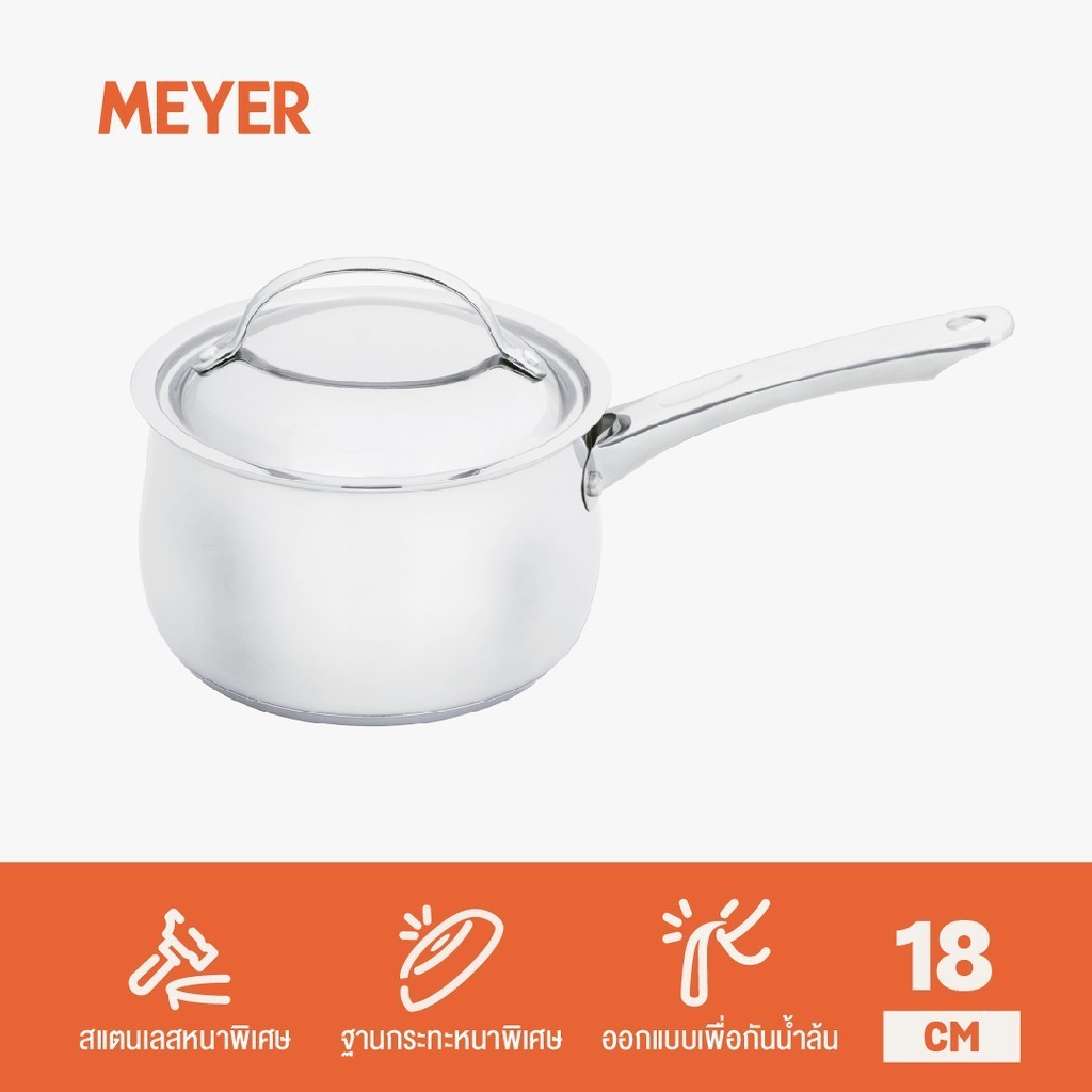 MEYER BELLA CLASSICO Stainless Steel 18cm / 2.8L Saucepan หม้อด้ามสแตนเลส สตีล พร้อมฝา (73286-T) #4