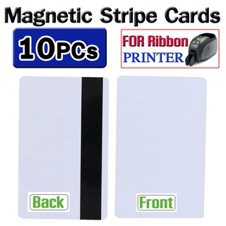 บัตรพีวีซี แบบแถบแม่เหล็ก 10PCs Blank Plastic CR80 Hico magnetic stripe Cards ISO standard size printable white pvc card