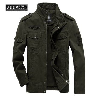 JEEP SPIRIT 1941 ESTD เสื้อแจ็กเก็ตทํางาน ผ้าฝ้าย แบบบาง น้ําหนักเบา แฟชั่นฤดูใบไม้ผลิ และฤดูใบไม้ร่วง สําหรับผู้ชาย