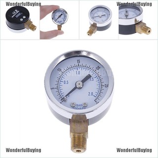 {WonderfulBuying} เครื่องวัดความดันอากาศ 1/8 นิ้ว npt 0-30 psi ด้านข้าง และด้านล่าง 1.5 นิ้ว