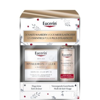 Eucerin Elastic Filler Facial Serum in Oil + Eucerin Hyaluron-Filler Elasticity Day Cream (เซรั่ม 30ml.+ เดย์ครีม 50ml.)