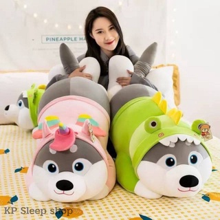 📣 【สุดคิวท์🧸】 หมอนผ้าห่มตุ๊กตา หมาฮักกี้ มีผ้าห่ม 3 ฟุต 1 ผืน เนื้อผ้านาโนสุดพิเศษ คุ้มค่า 🚀