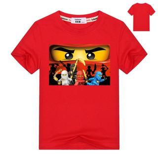 เสื้อยืดผ้าฝ้ายแขนสั้นลายการ์ตูน Ninjago