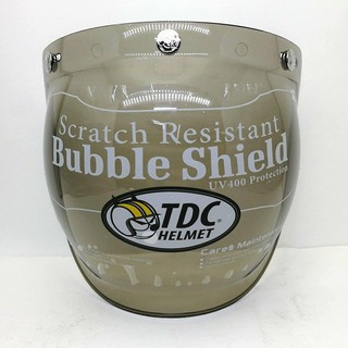 ชิวหน้าหมวกกันน็อค คลาสิค 3 กะดุม TDC Bubble visor สีชา