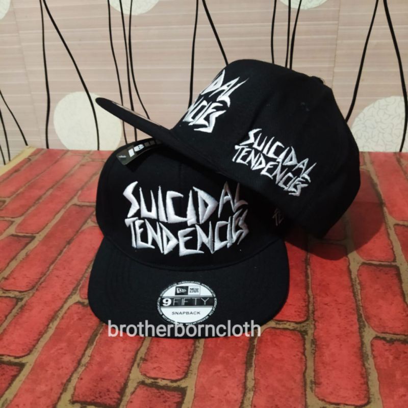หมวก Snapback โลหะ distro สําหรับผู้ชาย ปักเดือย Suicudal