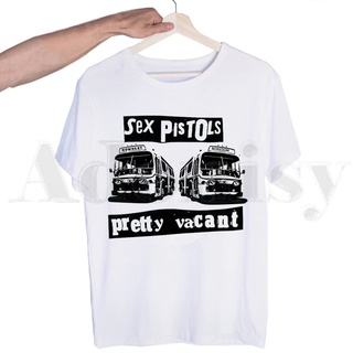 เสื้อยืดผ้าฝ้ายพิมพ์ลาย เสื้อยืดแขนสั้น พิมพ์ลายวงร็อค Sex Pistols สไตล์เรโทร สําหรับผู้ชาย