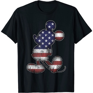 เสื้อยืด พิมพ์ลาย Disney Americana 4th of July Mickey Mouse สําหรับผู้ใหญ่ ​​เสื้อยืด พิมพ์ลายสไปเดอร์แมน มาร์เวล โดนัลด