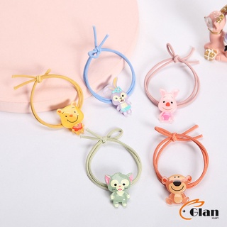 Glanxuan ยางรัดผมเรืองแสง ที่ผูกผมลายการ์ตูน  เครื่องประดับ Hair ring