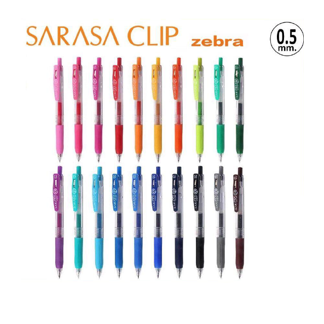 ปากกา  0.5 Sarasa clip 0.5  มีให้เลือกถึง 20 สี