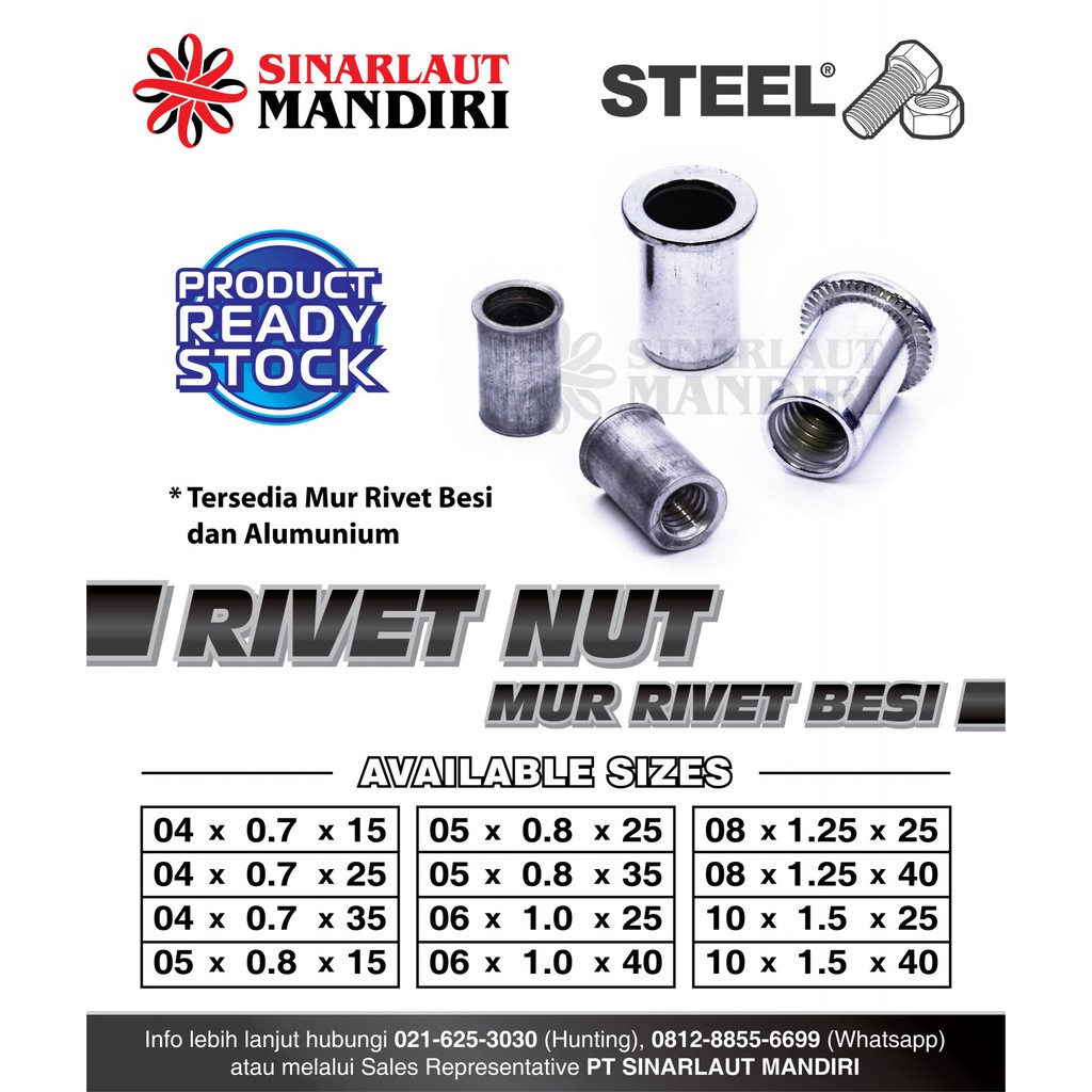 หมุดถั่วเหล็ก Rivet / M 5x25 เหล็ก Rivet - sandrakunardi.th - ThaiPick